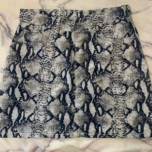 Faux leather snake skin skirt!